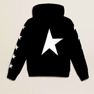 NWOT Golden Goose "Star" hoodie black white star 8